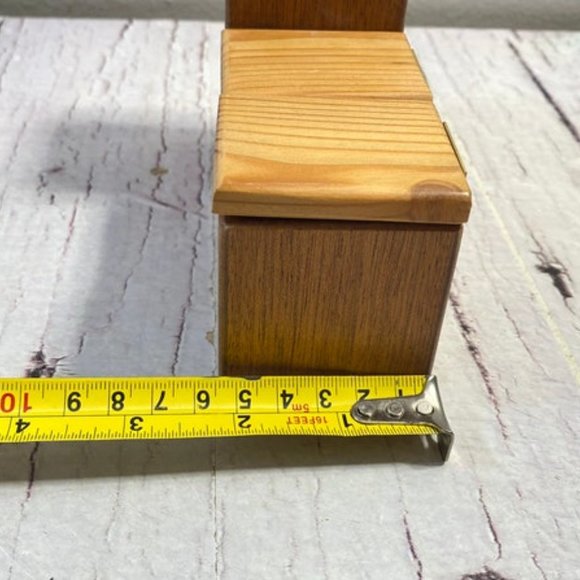 vintage Spoon and Fork holder, Kitchen Box, Spice Box, Wooden Spice Box, Three i - Picture 4 of 10